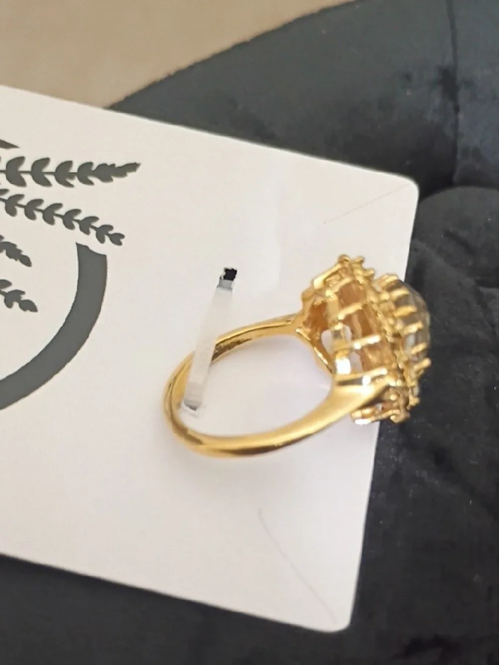 Gold-Tone Crystal Cluster Cocktail Ring - Women Jewelry